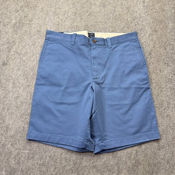 J.CREW Shorts Men 32 Blue 9" Flat Front Stretch Lined Chino - Picture 1 of 15